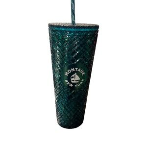 Montauk New York Blue Tumbler with Straw